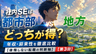 社内SEは地方と都市部どっちが得?年収・将来性を徹底比較【後悔しない転職の判断軸】【第3回】